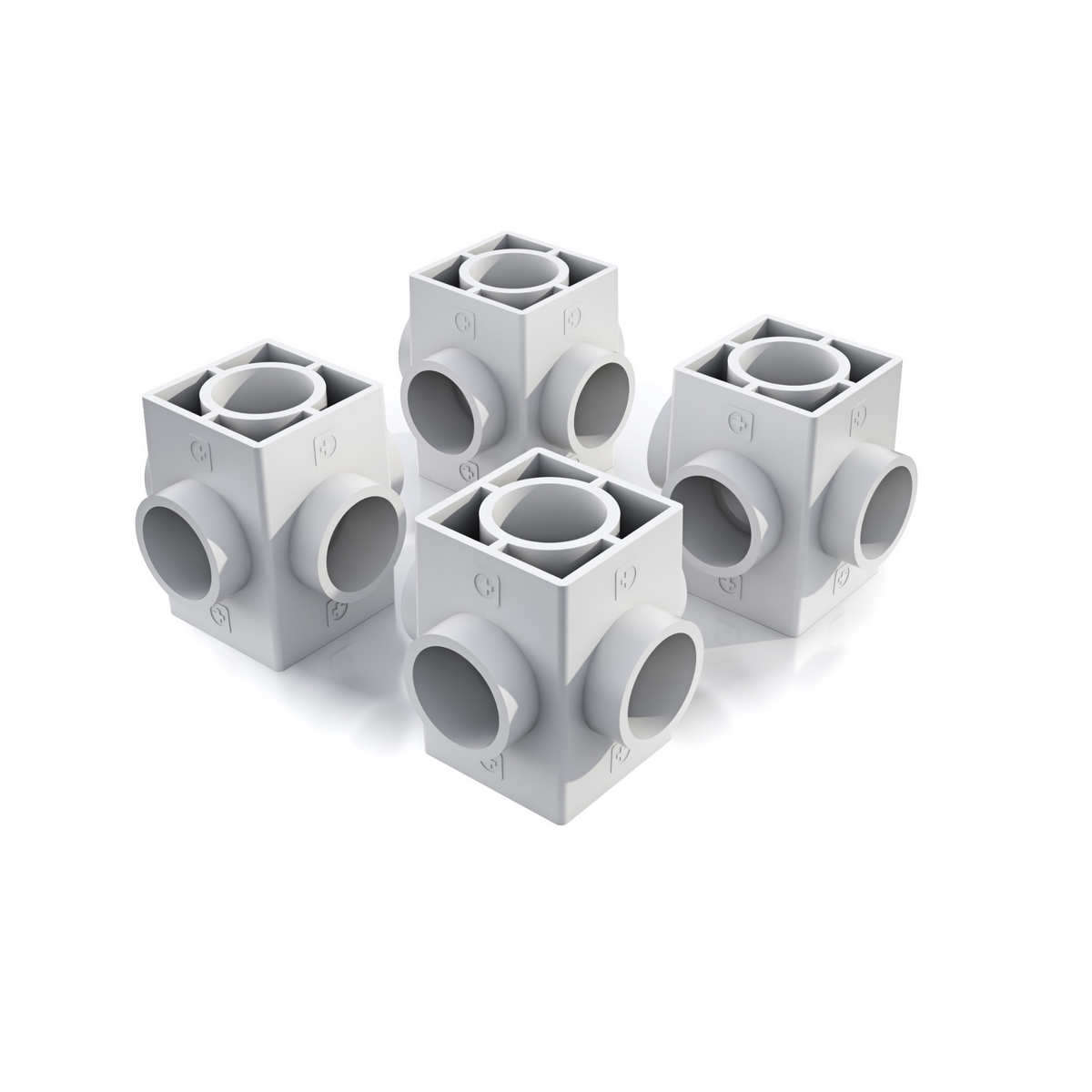 1" 6 Way PVC Slip Fitting (4 Pack) The Bucket Company