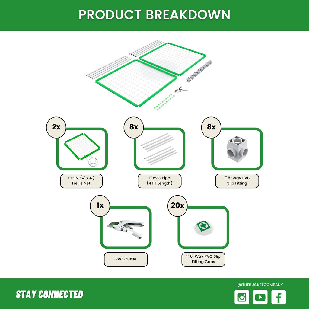 Ez-Pz (4' x 4') Trellis Kit Accessory Product Breakdown