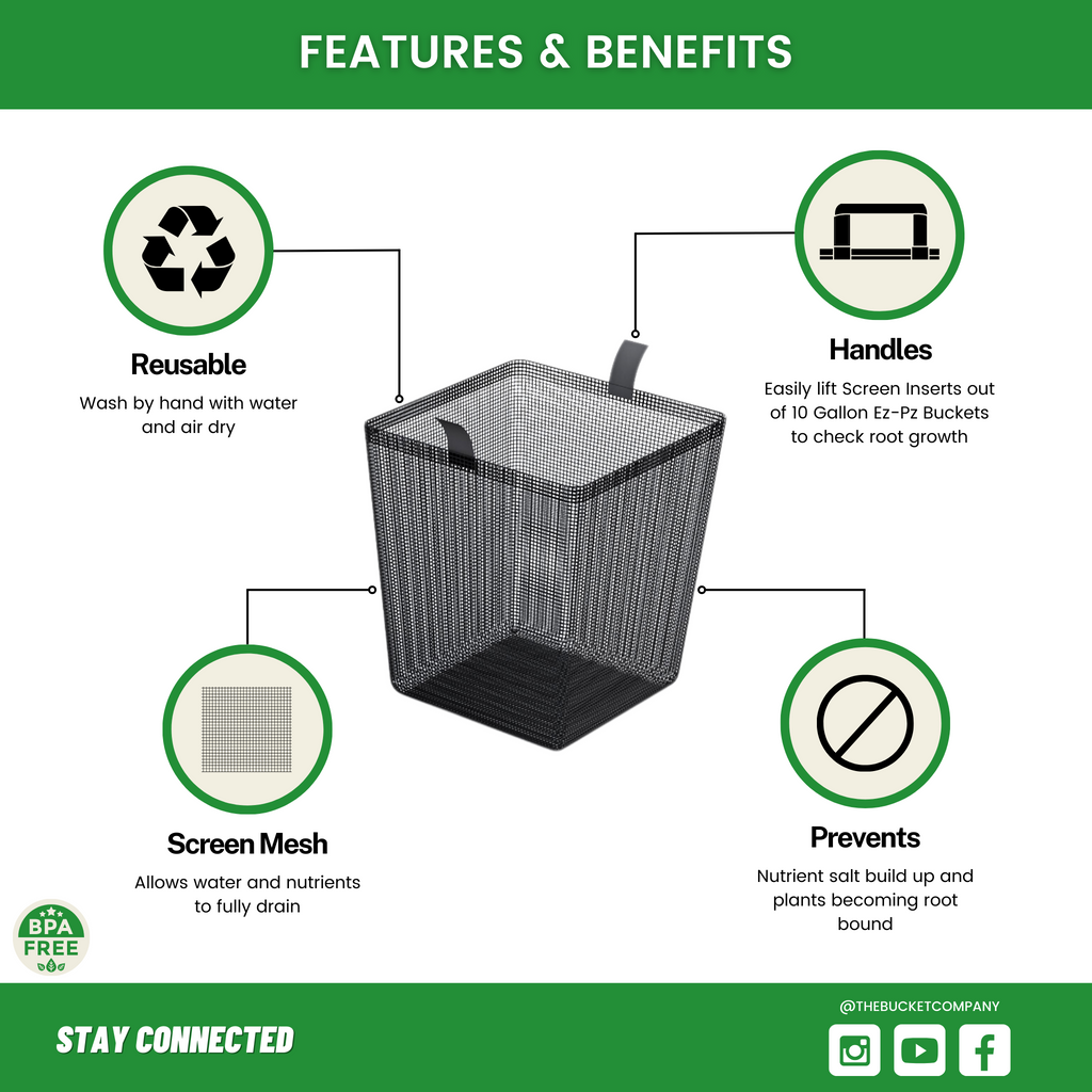 3 Gallon Screen Pot (6 Pack) Features and Benefits