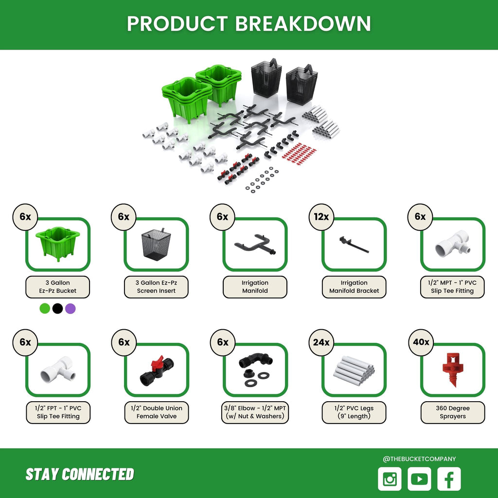 3 Gallon Bucket System with PVC Fittings