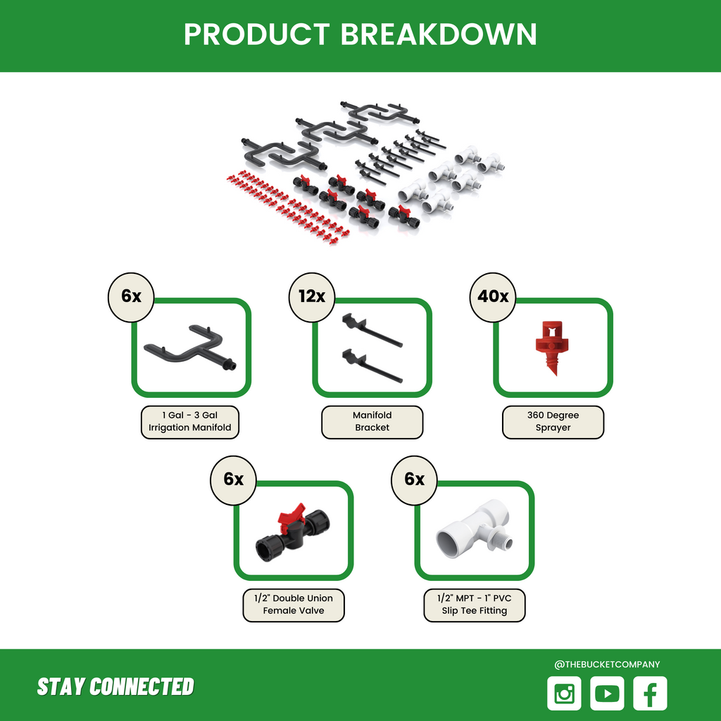 3 Gallon PVC Fittings Manifold Watering System Breakdown