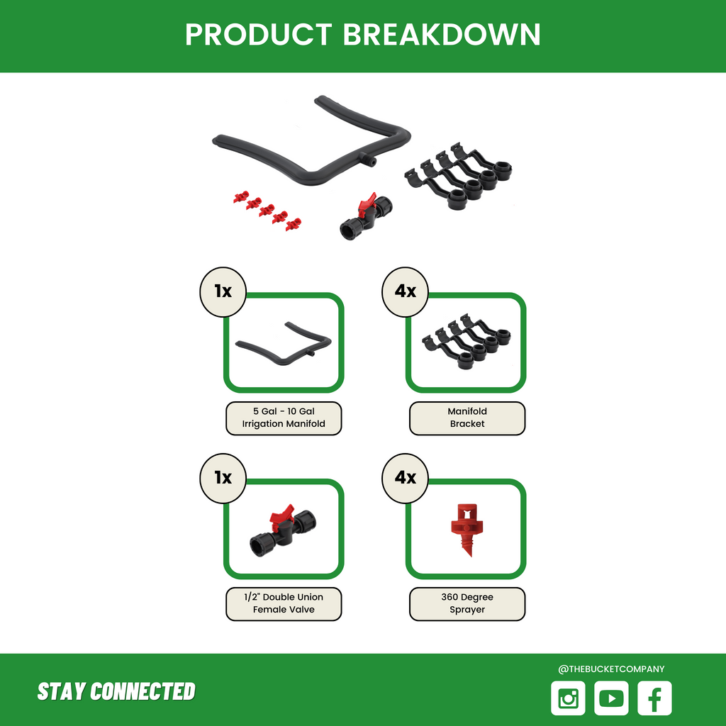 5 Gallon & 10 Gallon Irrigation Manifold Kit 1 Pack