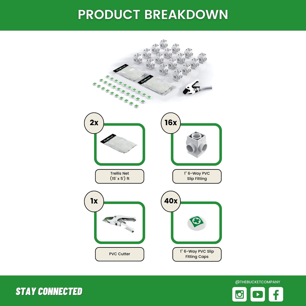 Ez-Pz Commercial Trellis Net Kit Product Breakdown