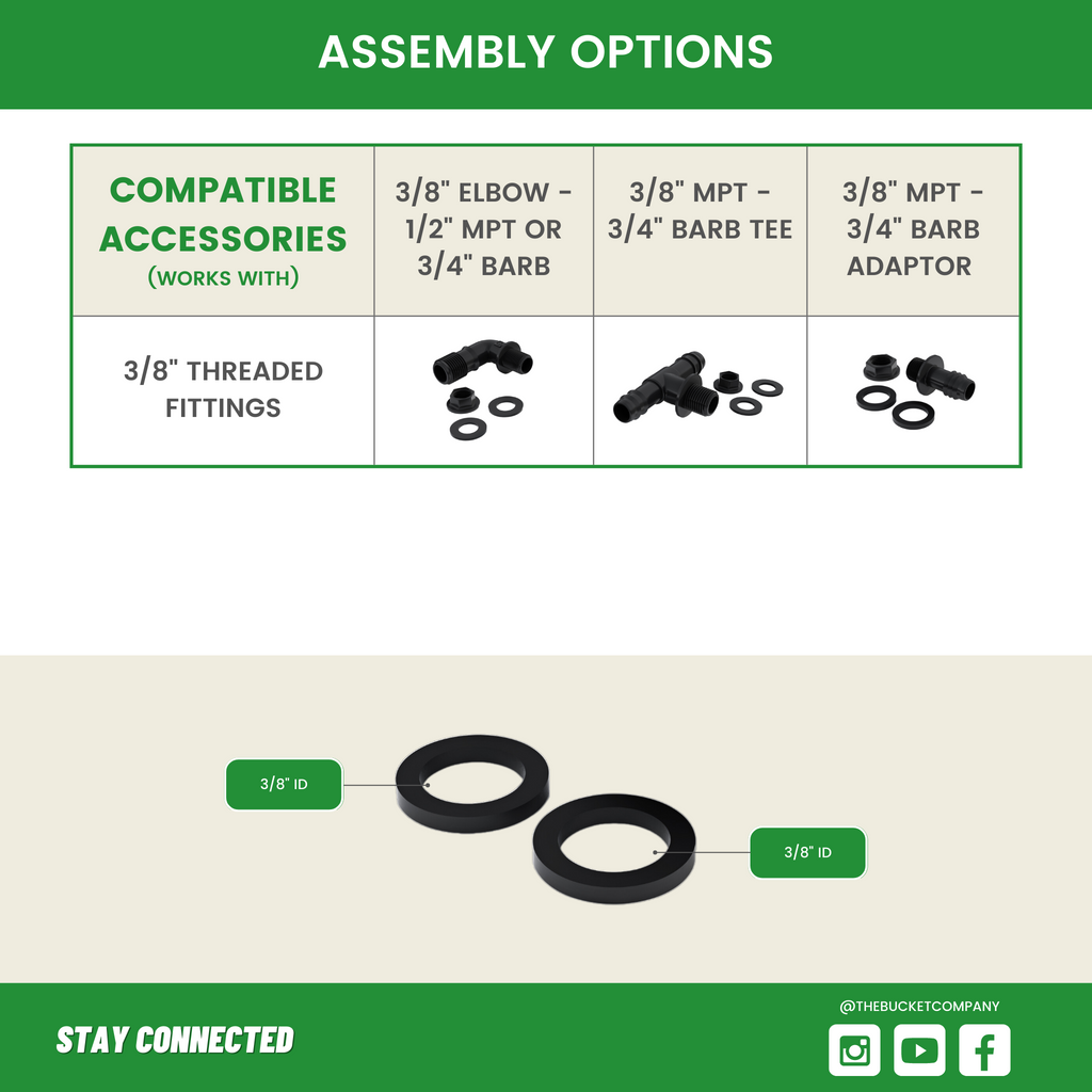 3/8" Silicone Washers for Barb Fittings