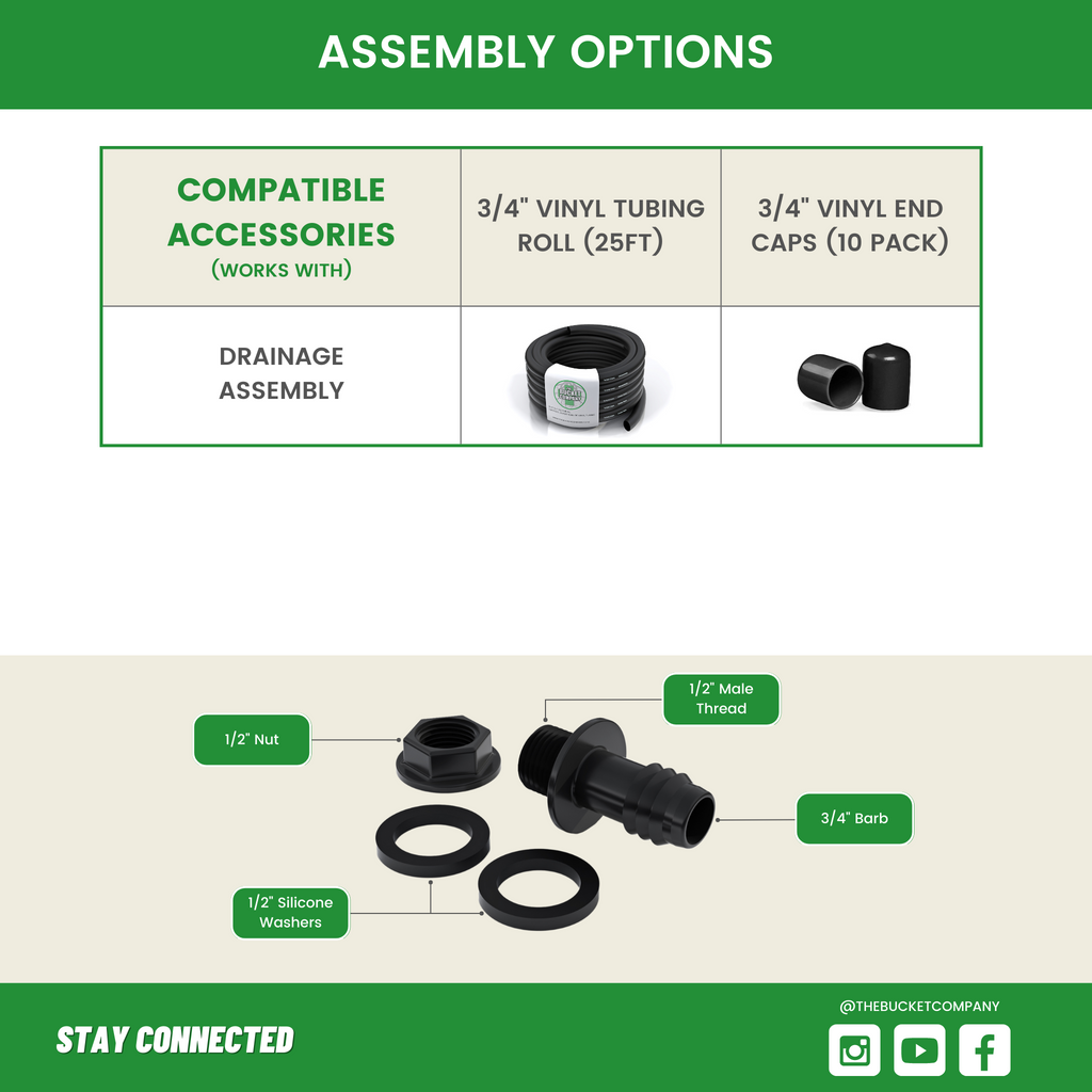 1/2" Male Thread Bulkhead - 3/4" Barb Adaptor Fitting