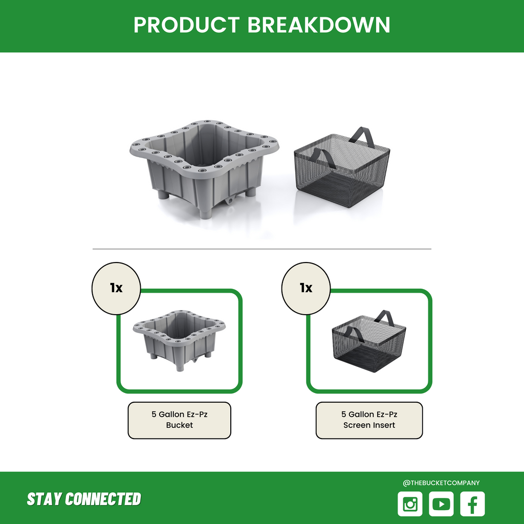 5 Gallon Grey Ez-Pz Bucket For Plants and Indoor Gardens