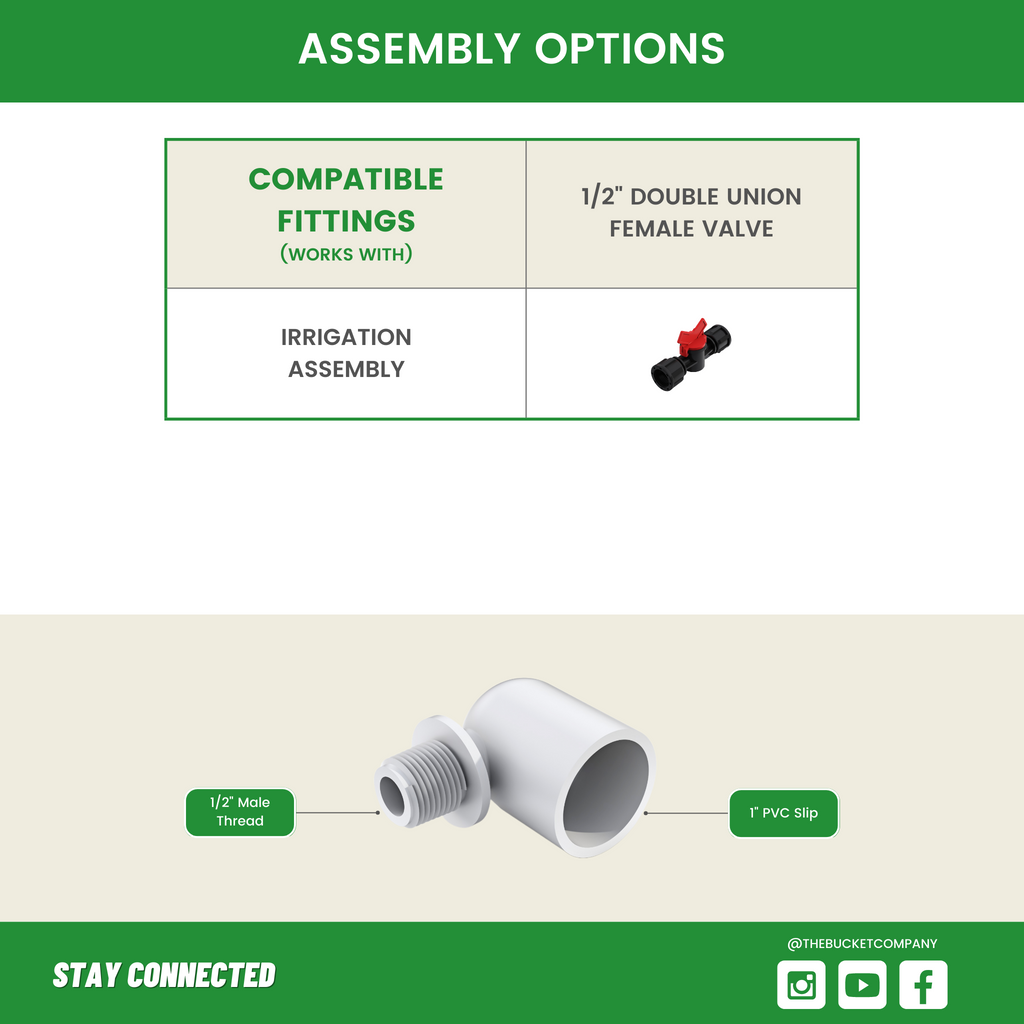 1/2" MPT Elbow to 1" PVC Slip Fitting